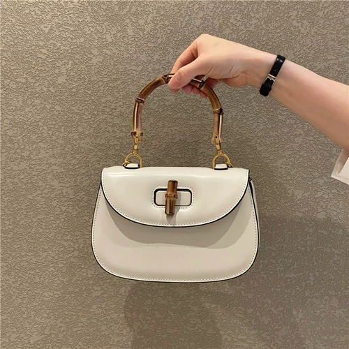 Ретро универсальная бамбуковая сумка, модный ремешок для сумки, коллекция 2022, из натуральной кожи