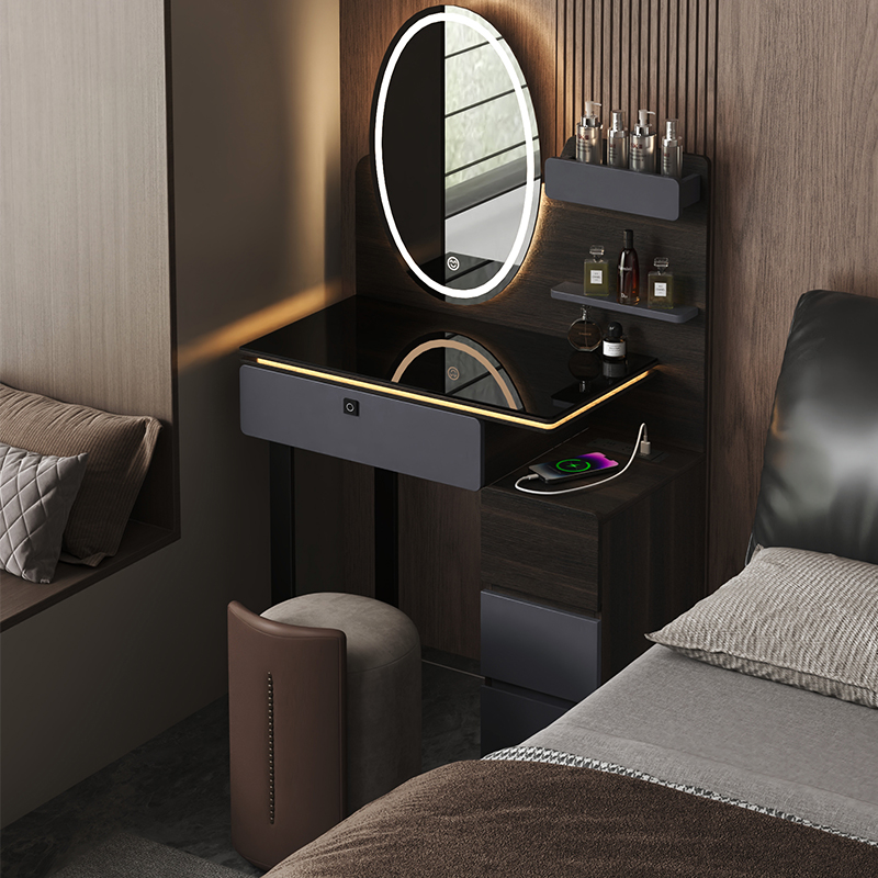 意式轻奢床头梳妆台一体柜小户型