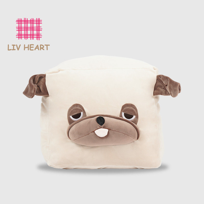 LIVHEART 呼噜学院 巴哥犬暖手抱枕狗狗毛绒玩具玩偶沙发靠枕