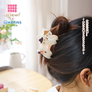 LIVHEART三花猫鲨鱼夹发量少半扎发发夹后脑头发夹子头饰发抓