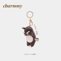 LIVHEART Japanese-style sorry Cat plush healing pendant doll Cat doll keychain Birthday gift for women thumbnail 3