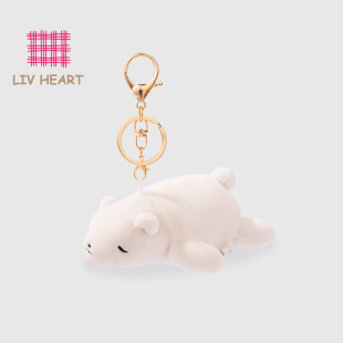 LIVHEART北极熊包包钥匙治愈小挂件公仔毛绒玩具情侣书包饰品