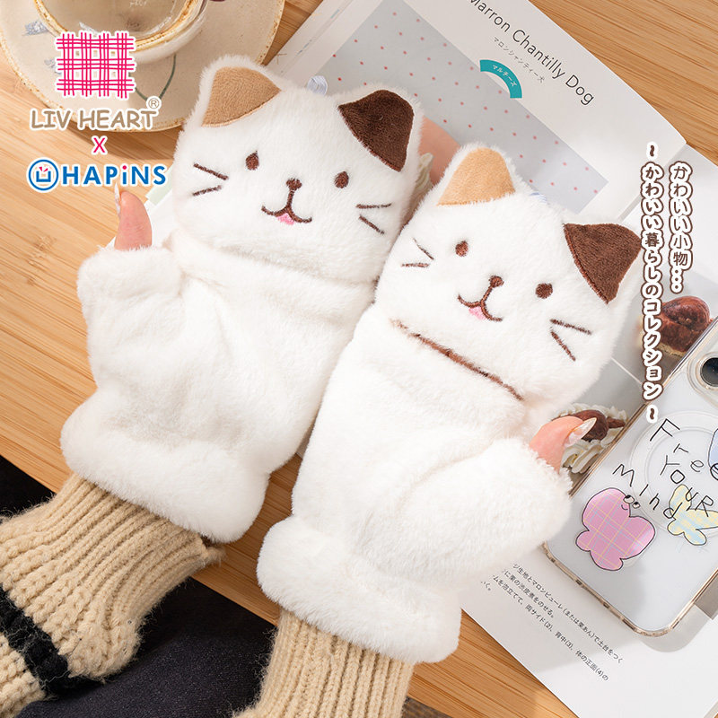 日本LIVHEART可爱小猫手套