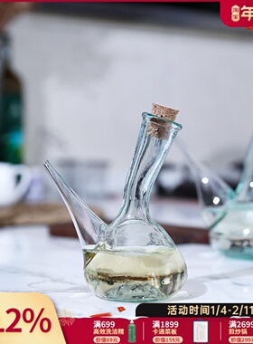西班牙VSM进口环保玻璃调料酱油壶带把手油壶透明玻璃木塞醋瓶子
