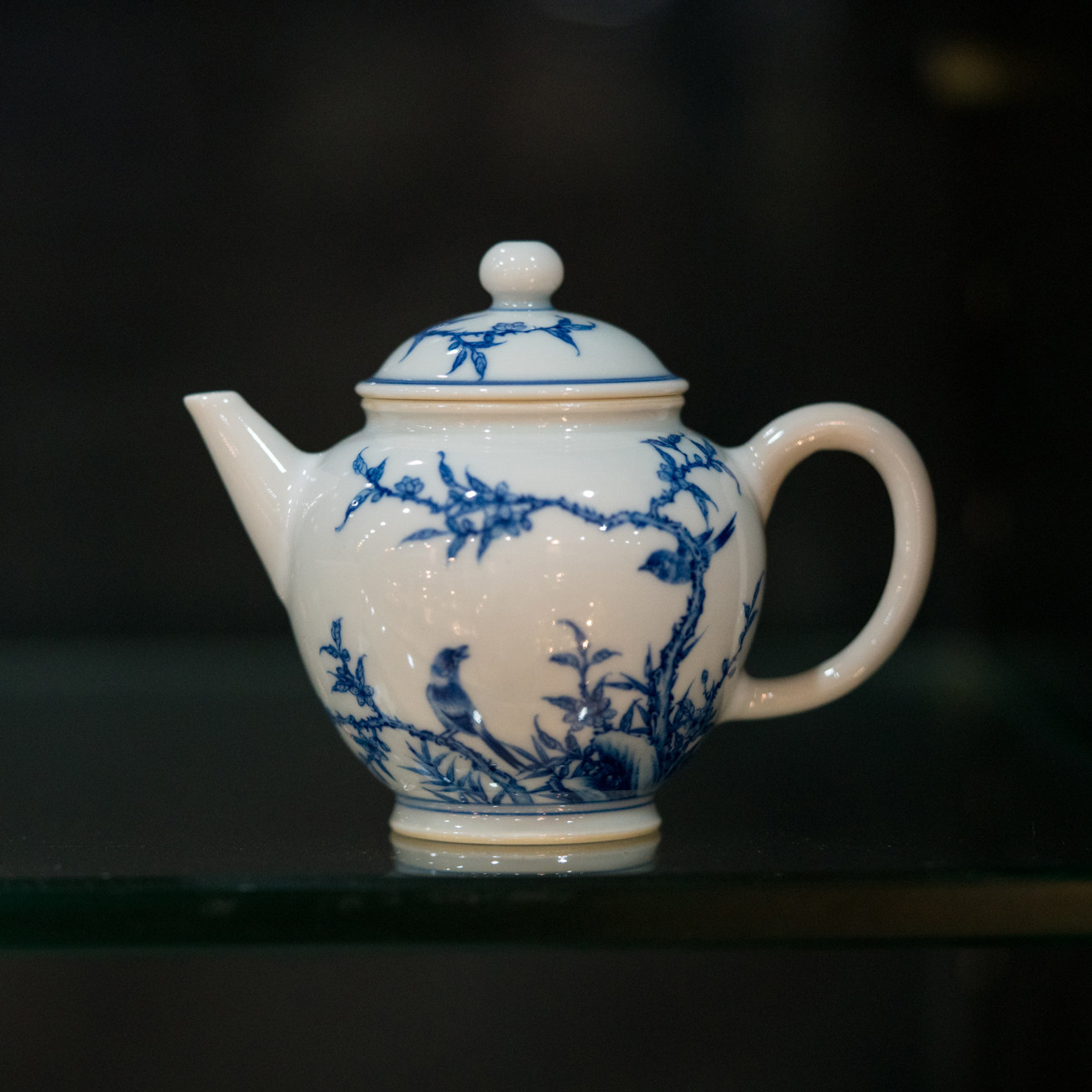 微妙堂茶具景德镇敬畏堂青花仿古手工花鸟壶龙蛋壶小品瓷器泡茶壶