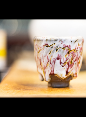 沐焰瓷坊王忠伟银标手印杯玛瑙釉茶杯瓷器茶具个人杯品茗杯志野釉