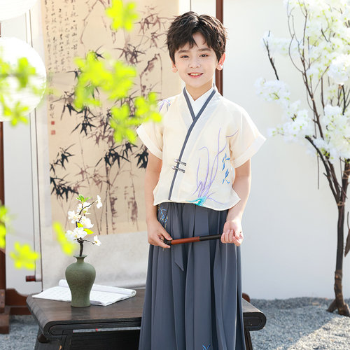 汉家小童唐装夏季短袖儿童汉服