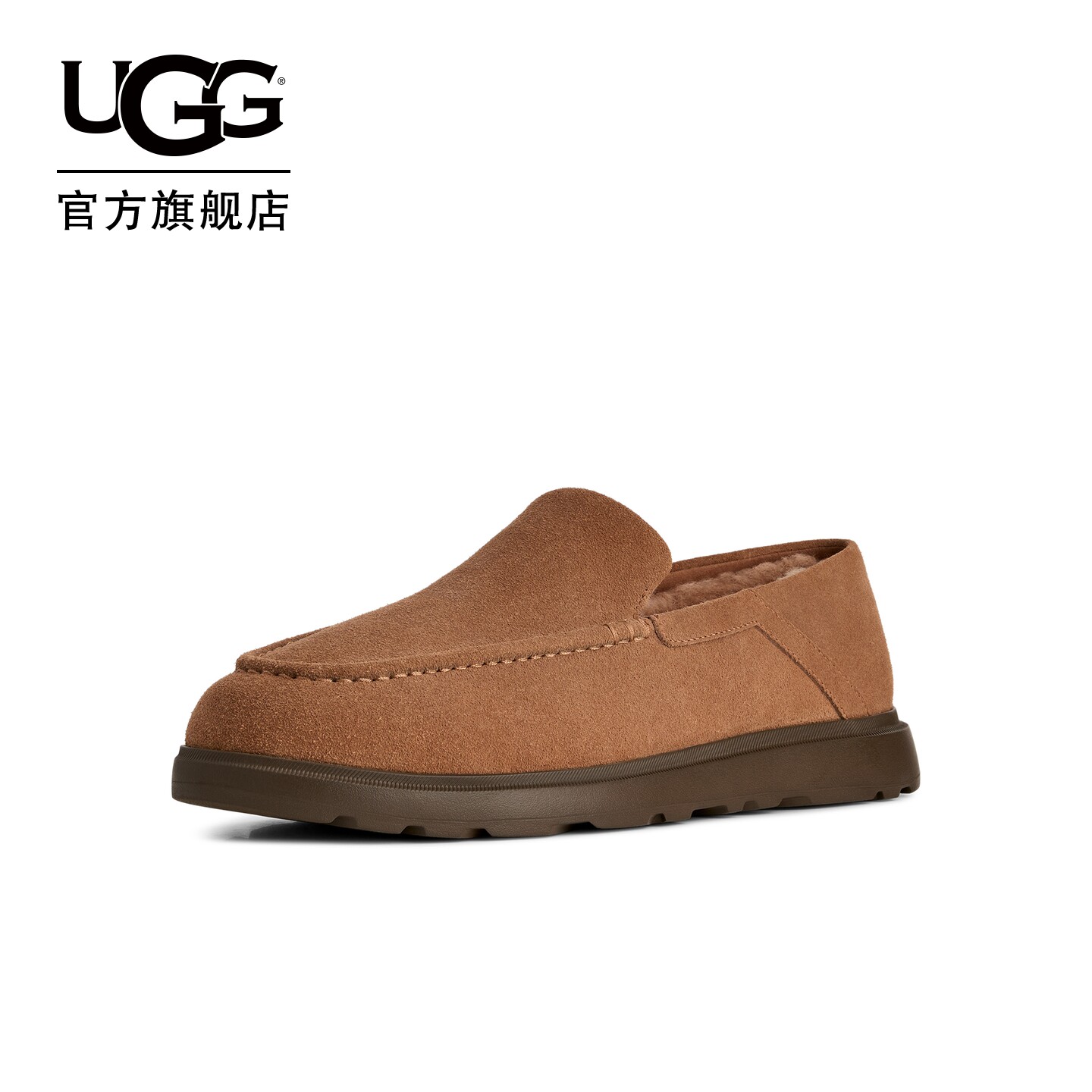 UGG圆头平底舒适一脚蹬乐福鞋图片