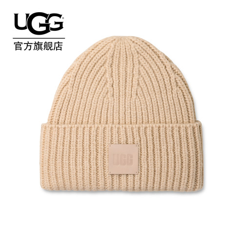 UGG潮流休闲粗罗纹毛线帽针织帽