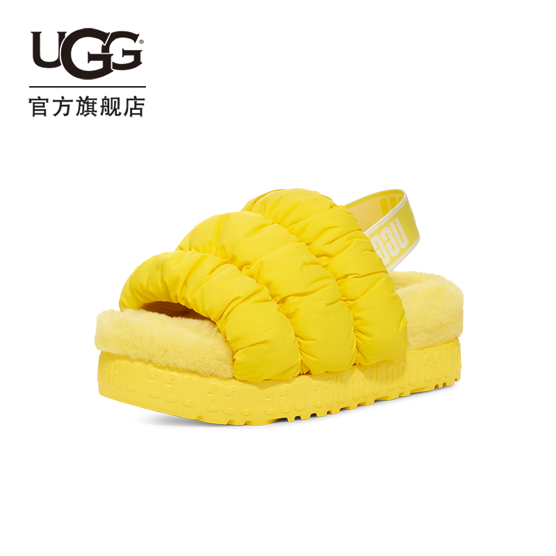 UGG厚底纯色弹力束带时尚凉鞋