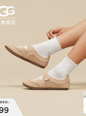 UGG时尚轻便圆头魔术贴玛丽珍鞋
