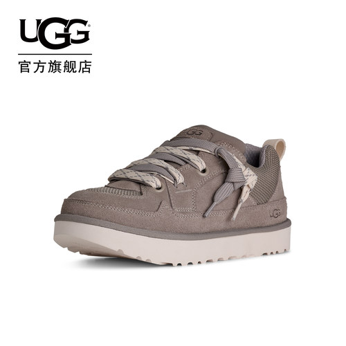 UGG平底双色系带街头款休闲鞋