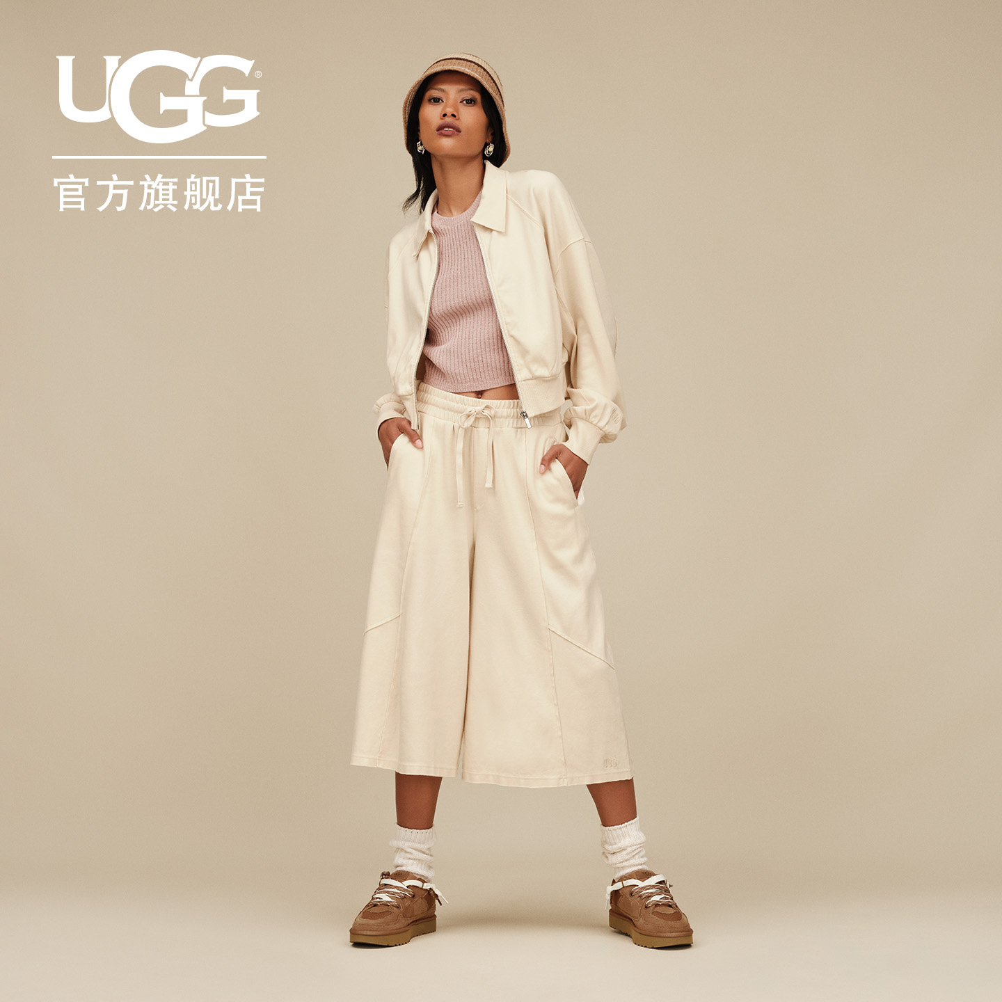 UGG翻领全拉链休闲夹克外套