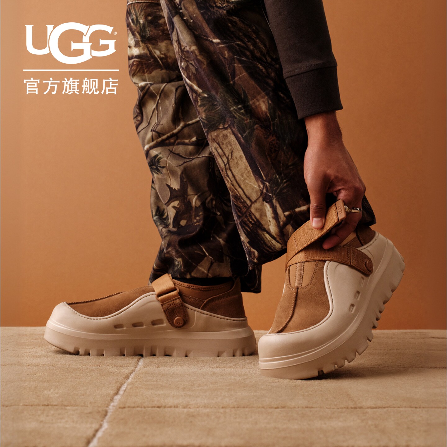 UGG低帮厚底魔术贴束带休闲鞋图片