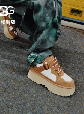 UGG春季女士时尚舒适圆头拼色厚底双系带低帮梅尔休闲鞋 1171541