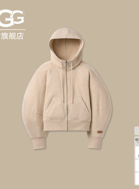 UGG舒适宽松经典拉链连帽卫衣