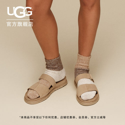 UGG露趾平底一字简约休闲拖鞋