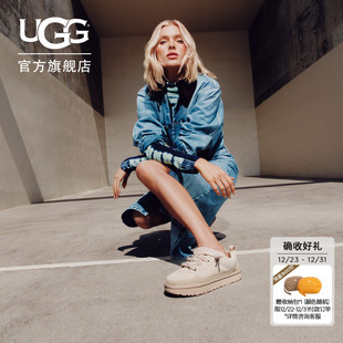 明星同款 舒适平底低帮双色系带街头休闲鞋 1168890 女士时尚 UGG秋季
