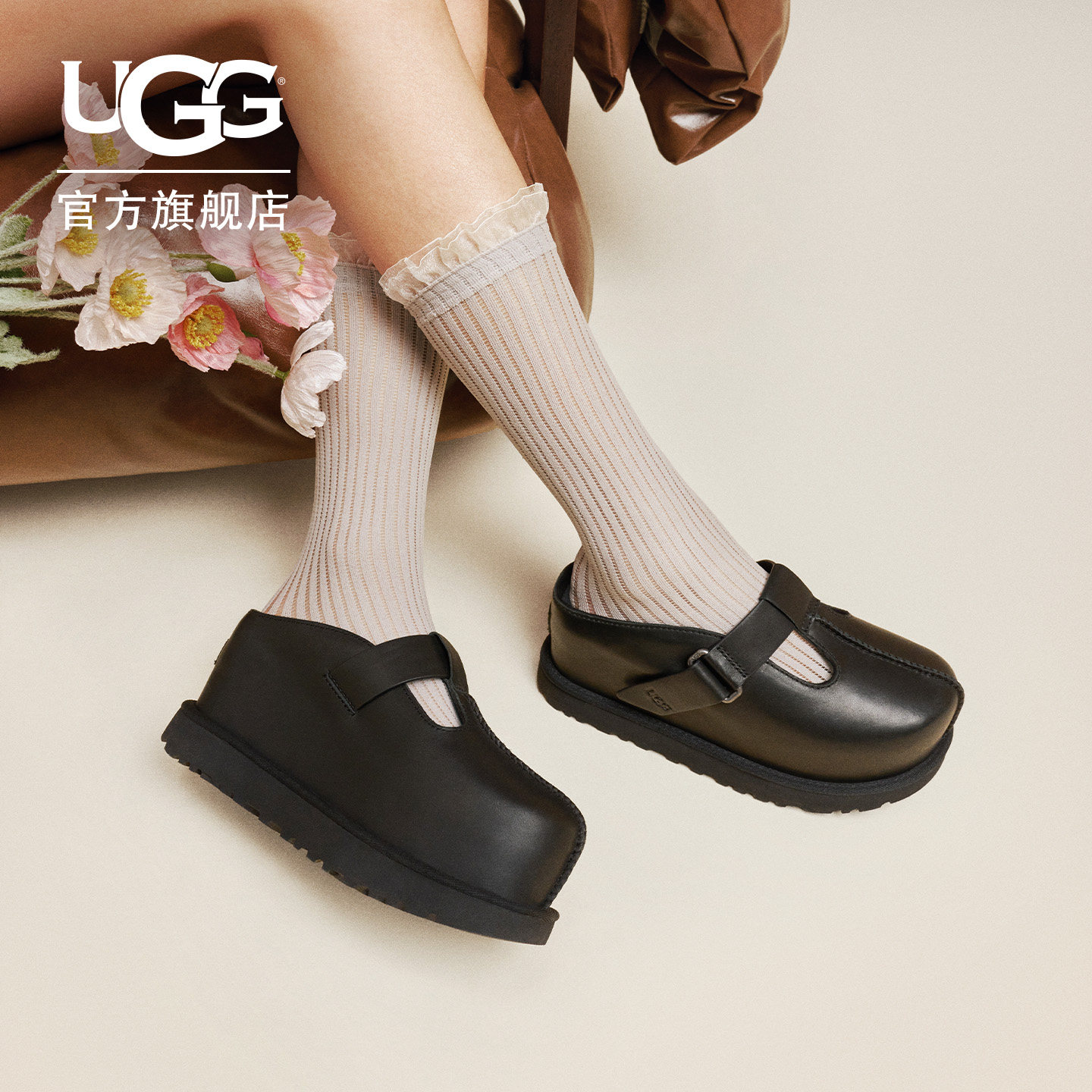 UGG复古玛丽珍休闲金星克罗格鞋图片