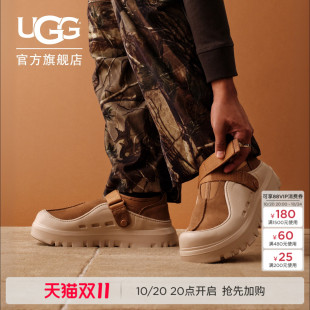 UGG秋季男女同款时尚舒适低帮厚底魔术贴束带摩登休闲鞋 1171355