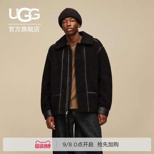 UGG舒适翻领拉链夹克外套