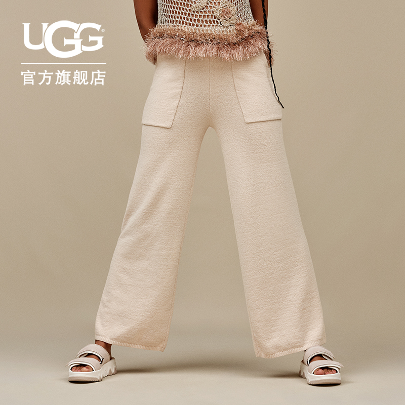 UGG高腰宽松款轻薄休闲长裤