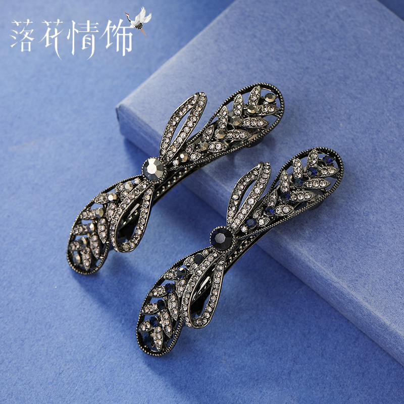 头发夹子头饰蝴蝶结发夹女后脑勺妈妈发卡优雅一字横夹半扎弹簧夹
