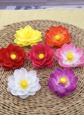 翼佳绢花室内天津荷花单朵包邮