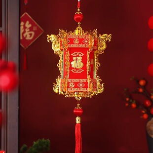 新年灯笼春节过年阳台大门户外中式六角宫灯元宵布置创意挂饰