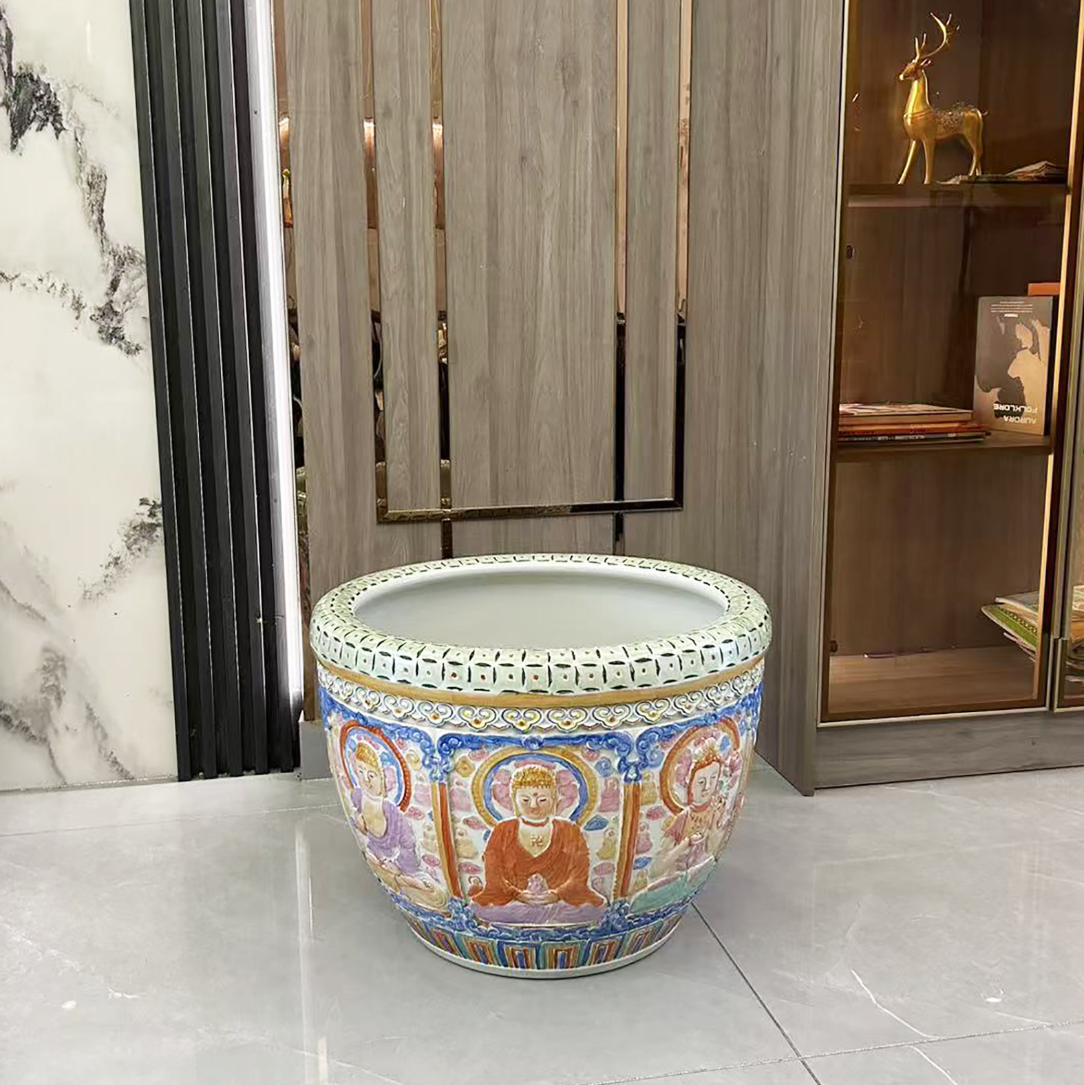 景德镇陶瓷鱼缸乌龟缸金鱼缸摆件