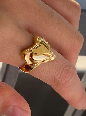 欧美不锈钢爱心戒指女小众设计感指环钛钢手饰品ring跨境