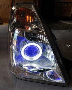 适用于五菱之光6386前大灯总成改装 大灯 透镜天使眼恶魔眼氙气灯