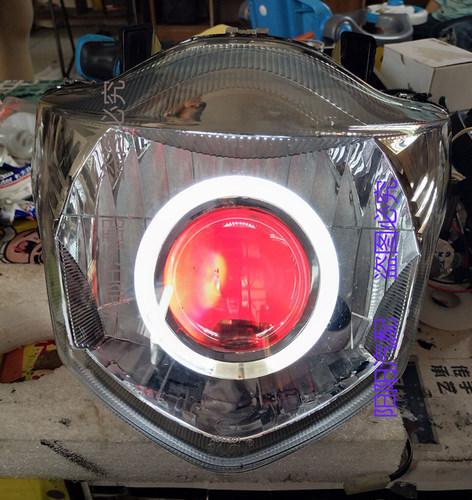 GR150摩托车大灯总成改装透镜氙气灯天使恶魔眼大灯总成