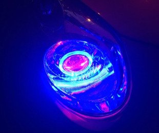 适用于新奥拓大灯总成改装 氙气灯天使眼恶魔眼 双光透镜