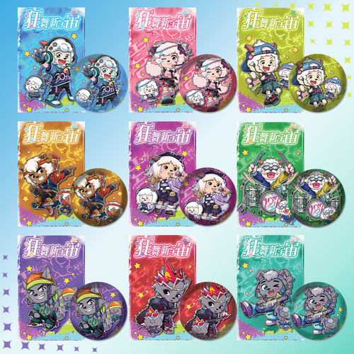 喜羊羊与灰太狼20周年周边高清吧唧玻璃碎双闪吧唧小卡胸针挂件