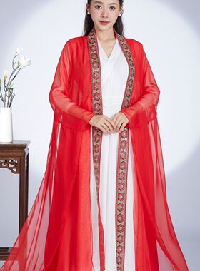 网红春秋爆款新中式民族风外穿外搭年轻中国风汉服国风洋气舞蹈服