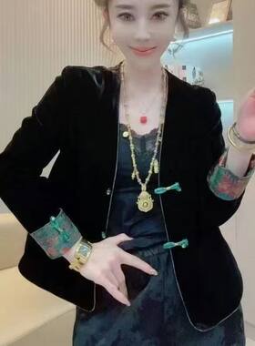 双面穿金丝绒外套女2026年秋季欧货高品质时尚百搭两面穿气质上衣