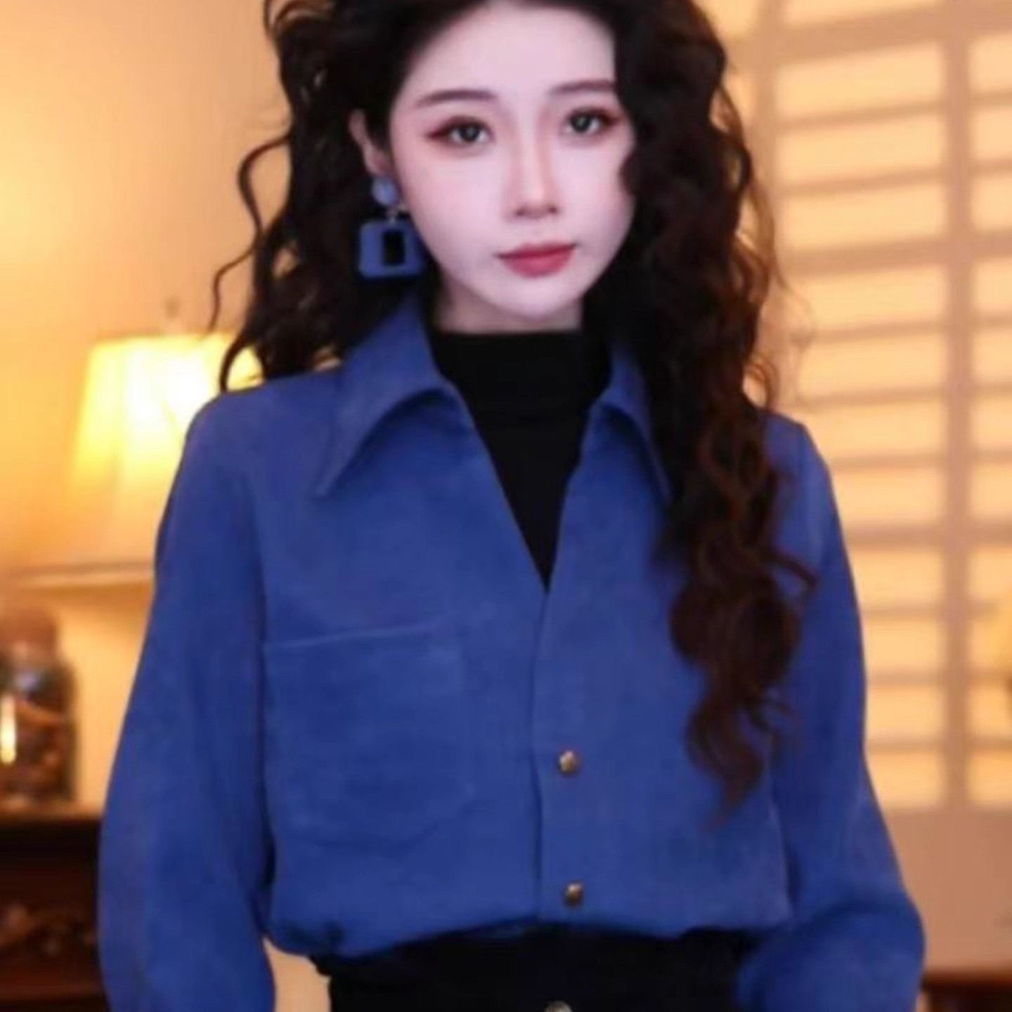 女款秋冬衬衣复古港风穿搭上衣