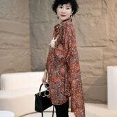 大码 宽松复古时尚 洋气衬衣上衣女 休闲百搭雪纺衬衫 2026春夏新款