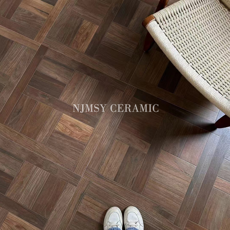 法式中古风客厅地砖瓷砖600x600精雕美式复古凡尔赛拼花木纹砖