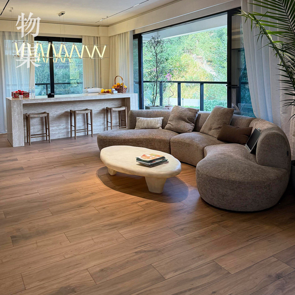 复古中古风木纹砖哑光质感木地板砖客厅餐厅门店卧室防滑地砖