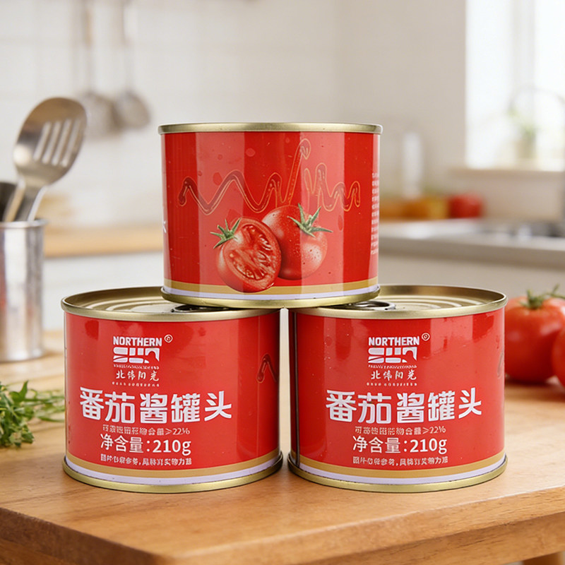 新疆第七师一二四团北纬阳光番茄酱罐头210g*4罐装调味酱新疆直发