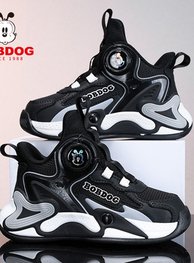 巴布豆春秋网面透气运动鞋男童篮球鞋中大童跑步鞋儿童夏季训练鞋