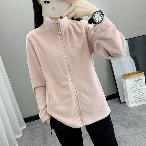 加厚双面绒抓绒衣女保暖外套