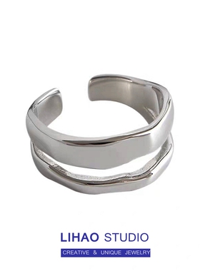 LIHAO复古港风小众设计欧美指环ins潮流个性百搭冷淡风简约戒指女