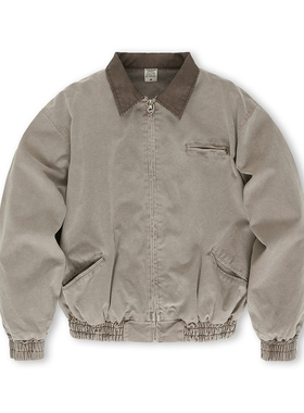 WetGrade重磅美式水洗做旧翻领复古机车单衣夹克