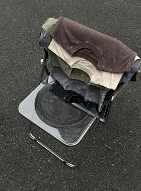 WetGrade美式复古水洗做旧纯色背心男潮宽松休闲无袖T恤