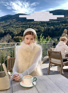 氛围感新款女立体挺括狐狸毛落肩坎肩外套百搭仿皮草毛毛马甲