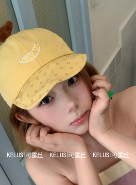 可露丝KELUSI原创设计香蕉运动翻边棒球帽女防晒帽女显脸小棒球帽