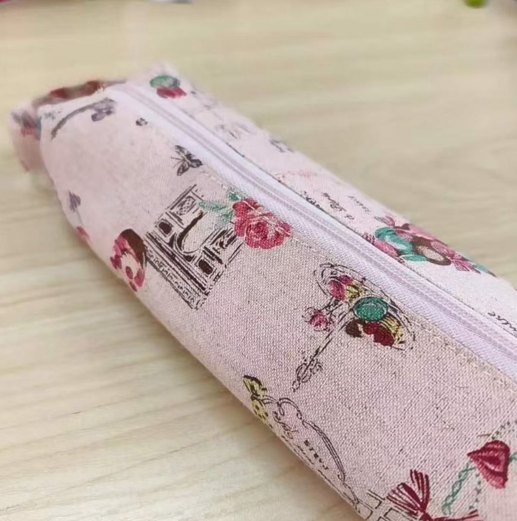 ins韩国版小清新手提笔袋女大学生高中可爱帆布大容量简约文具袋